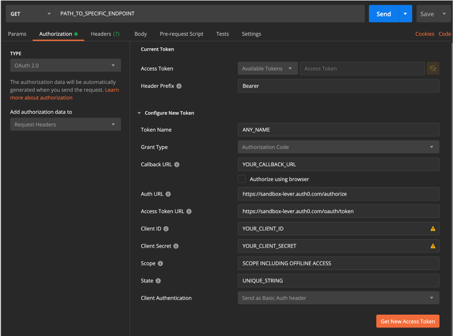 OAuth Postman Example